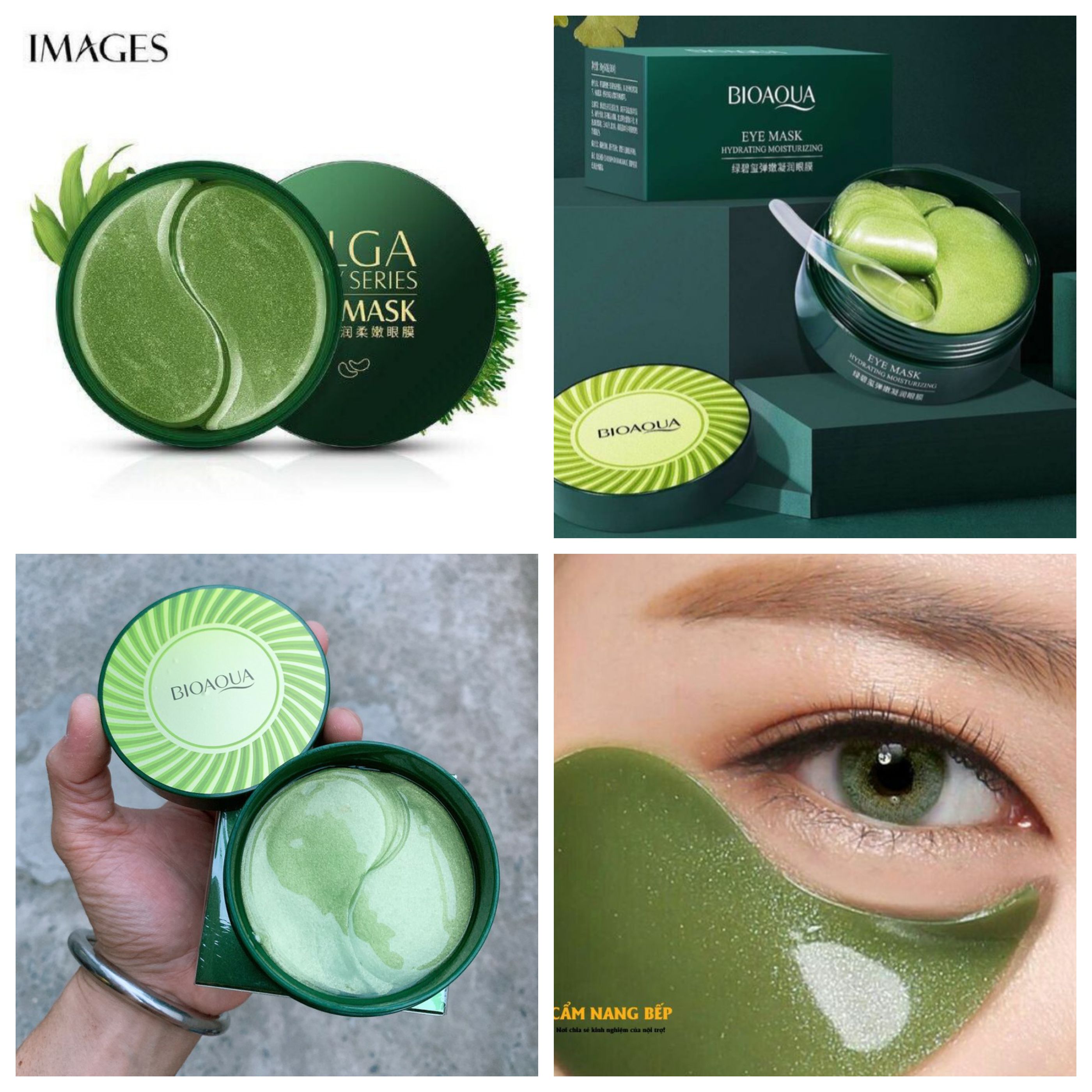 Hộp 60 Miếng Nạ mắt Tảo Biển xanh bioaqua
