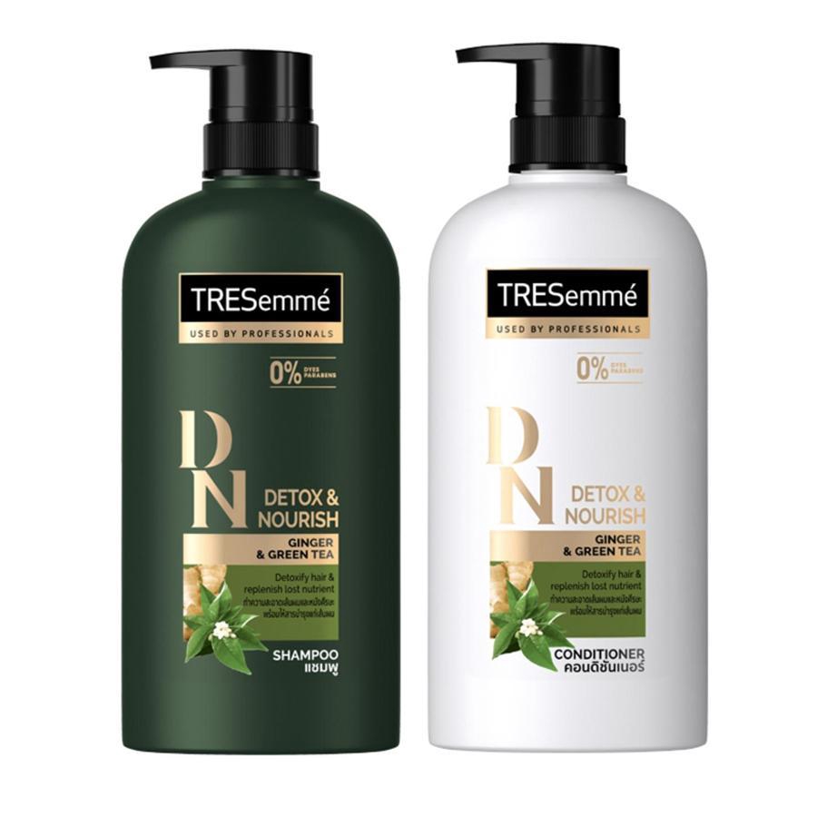 Combo dầu gội và dầu xả tresemme detox gừng + trà xanh 450ml - thái lan