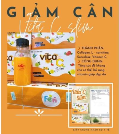 Emoslim Vita C vị cam - Giảm cân thải mỡ đẹp da tăng đề kháng