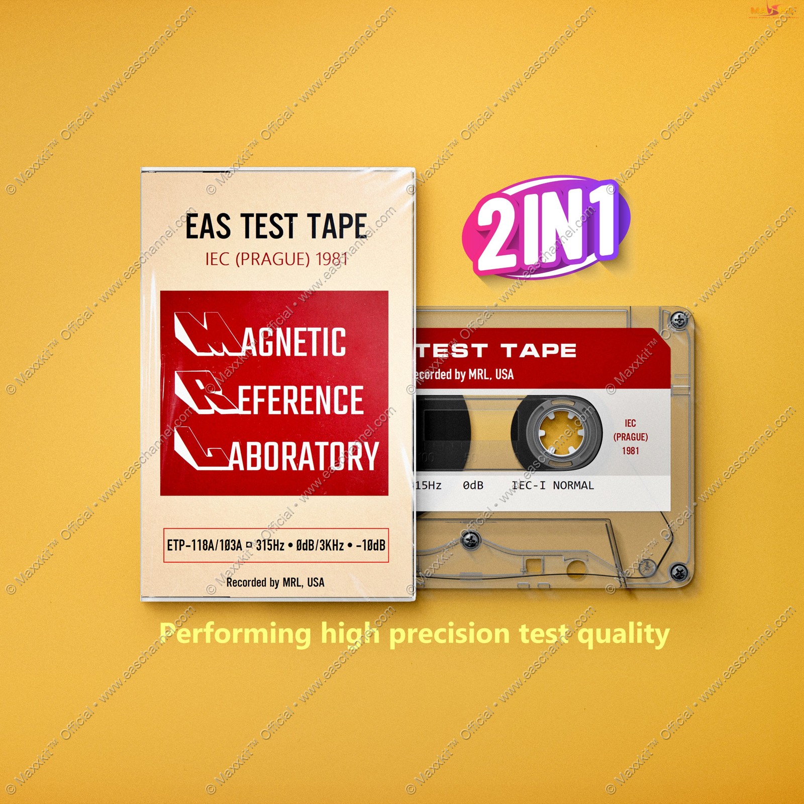 Băng kiểm định 2 trong 1 eas test tape - 315hz - 3000hz / 3khz - recorded in usa - eas records