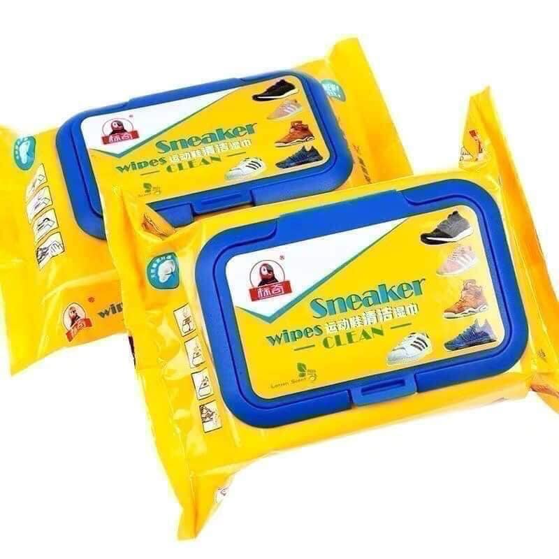 Gói 30 miếng giấy lau giày vàng snacker