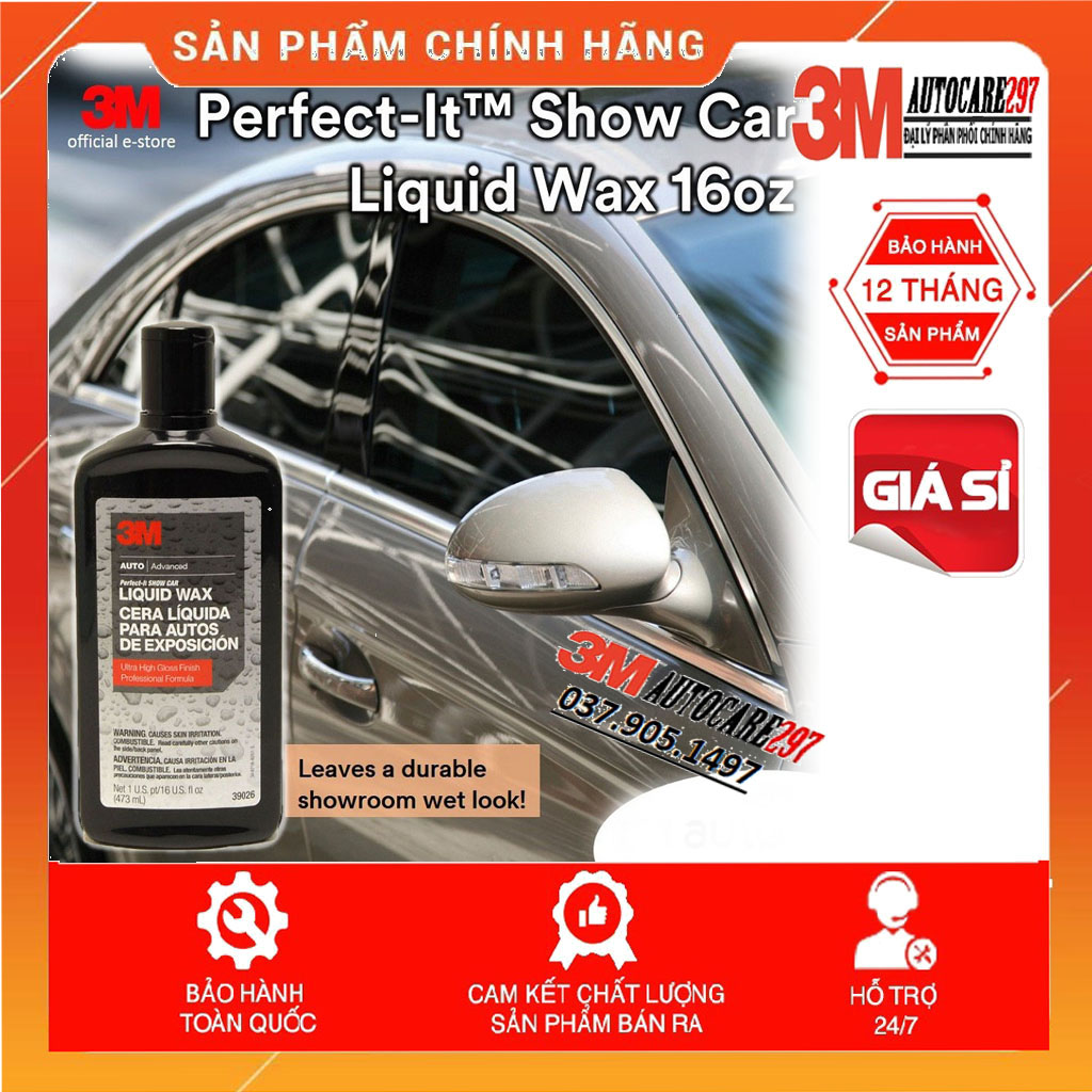 Dung dịch đánh bóng bảo vệ sơn 3m perfect-it show car liquid wax 39026 473ml