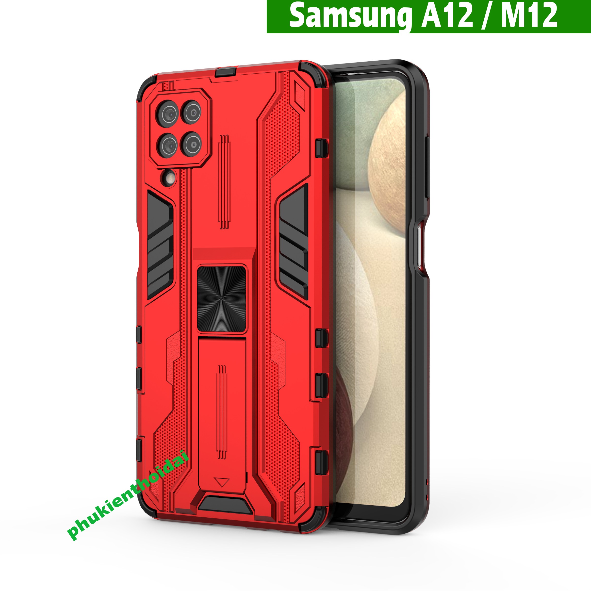 Ốp lưng Samsung A12 / M12 Iron Man Ver 3 chống sốc giá đỡ xem phim đế hút từ tính cao cấp
