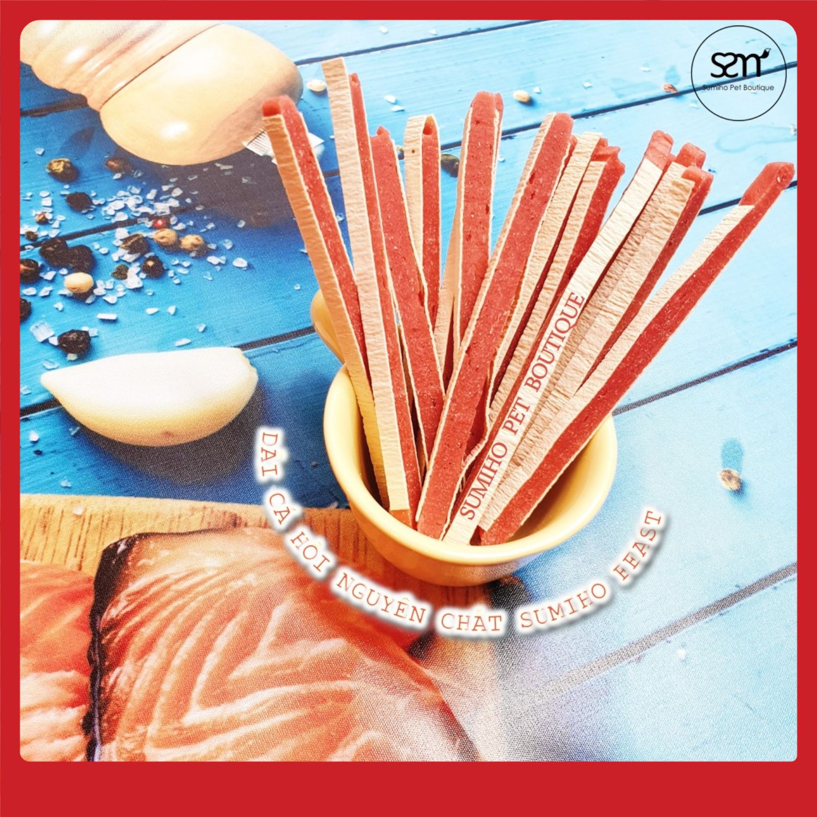 [Hoàn tiền 6%] Bánh thưởng cho chó Sumiho Feast (Dải cá hồi/Viên cá hồi) 100gr/túi