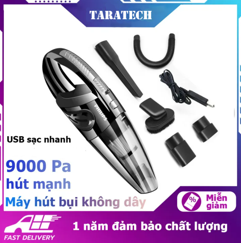 Máy Hút Bụi Cầm Tay 9000Pa, Hút Bụi Không Dây ô Tô Cầm Tay Công Suất Lớn, Máy Hút Bụi Gia Đình, Sạc Điện Tiện Dụng, Mạnh Mẽ, Kiểu Dáng Sang Trọng KALPEN