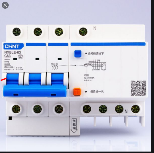 Aptomat chống dòng rò Chint NXBLE-63 3P+N 63A