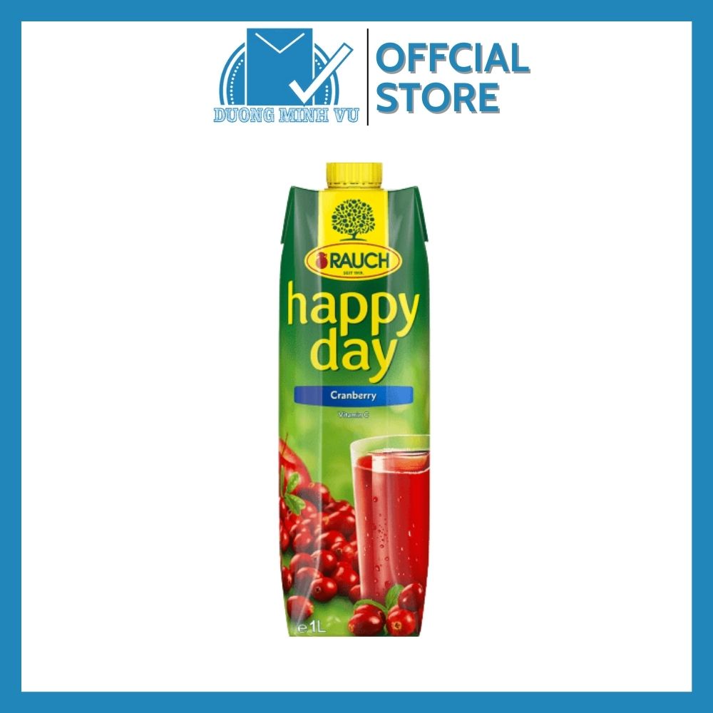Nước ép Nam việt quất nguyên chất 100% Rauch Happy Day Cranberry 1L