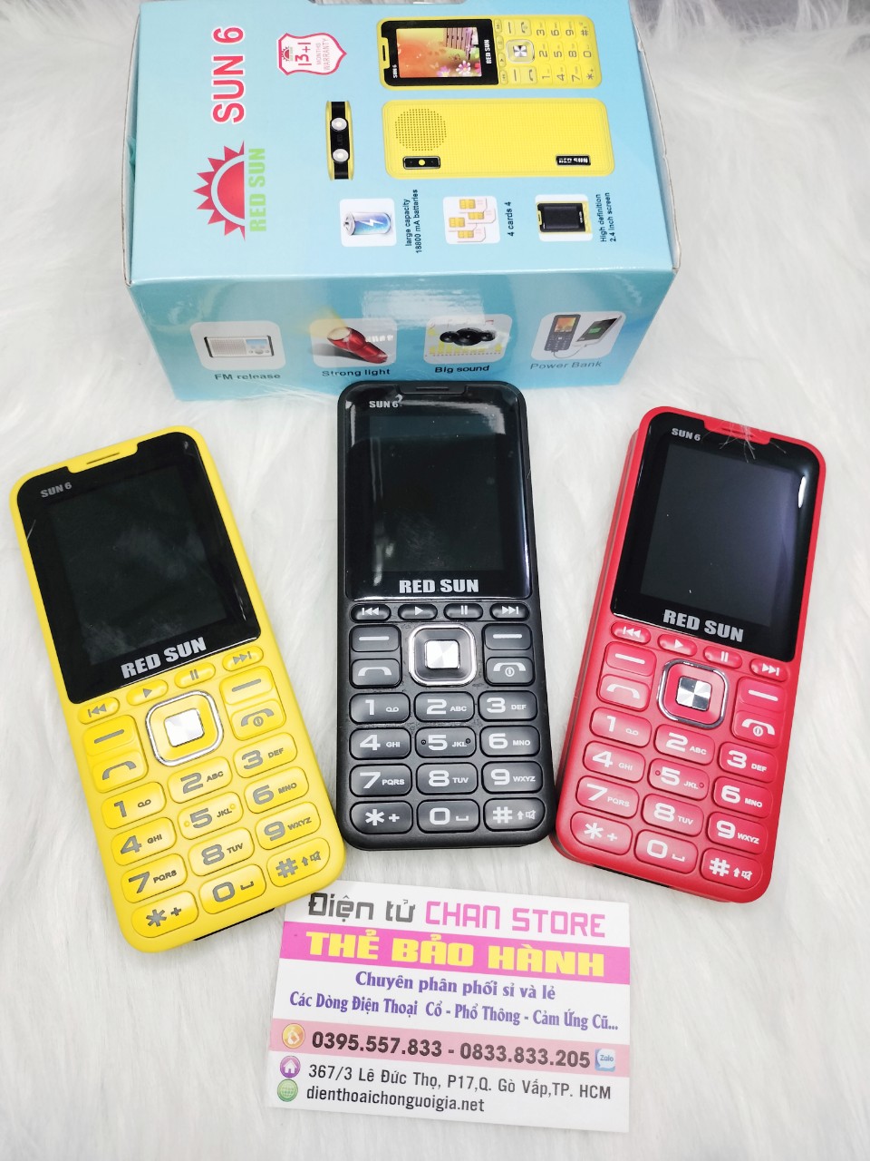 Điện thoại nhiều sim Sun 6 pin khủng trâu loa to cho người già giá rẻ