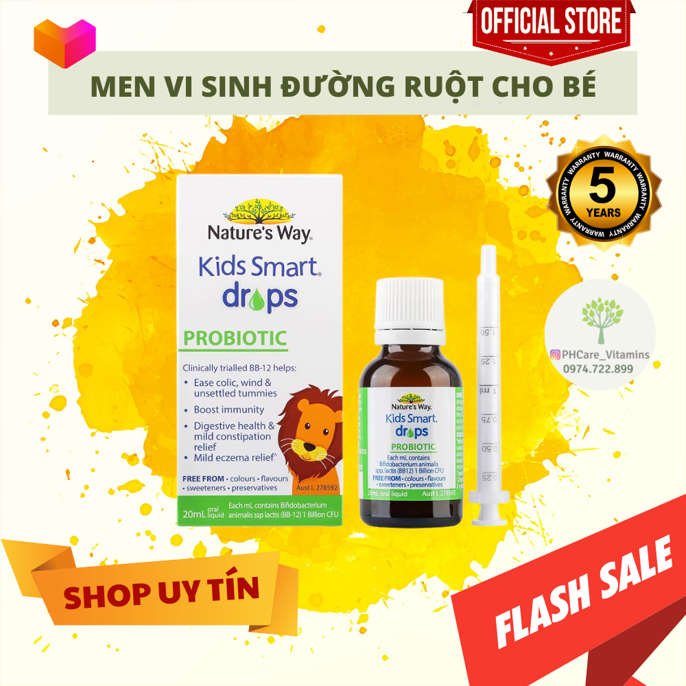 Men Vi Sinh Tiêu Hoá cho bé Nature's Way Kids Smart Probiotic Drop 20ml