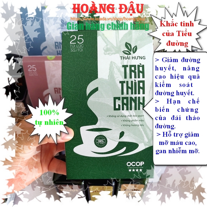 Trà Thìa canh Thái Hưng - Trà thảo dược túi lọc có nguồn gốc thực vật (25 túi x 5g)