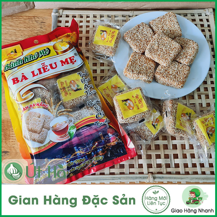 Bánh khô mè bà liễu mẹ mè trắng - đen gói 250gr đặc sản đà nẵng bánh xốp giòn ngon - út hà đặc sản