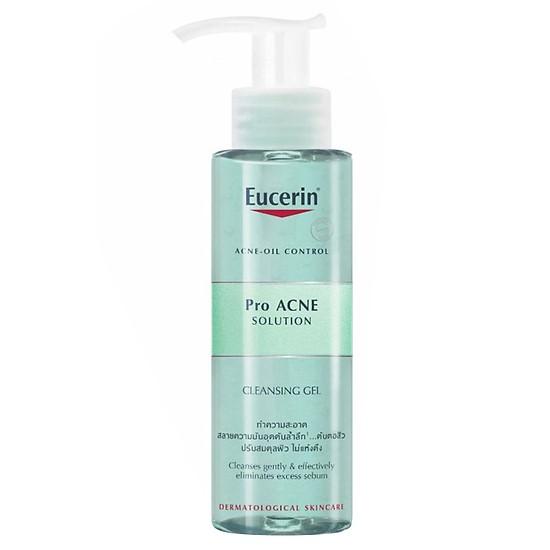 Eucerin - gel rửa mặt dành cho da dầu mụn proacne cleansing gel 200ml