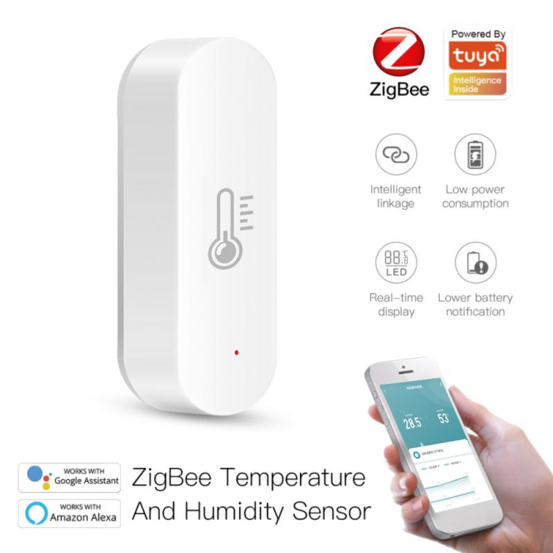 CoRui Tuya Smart WiFi Zigbee Temperature Humidity Sensor Indoor Thermometer Hygrometer Smart Life Support Alexa Google Assistant