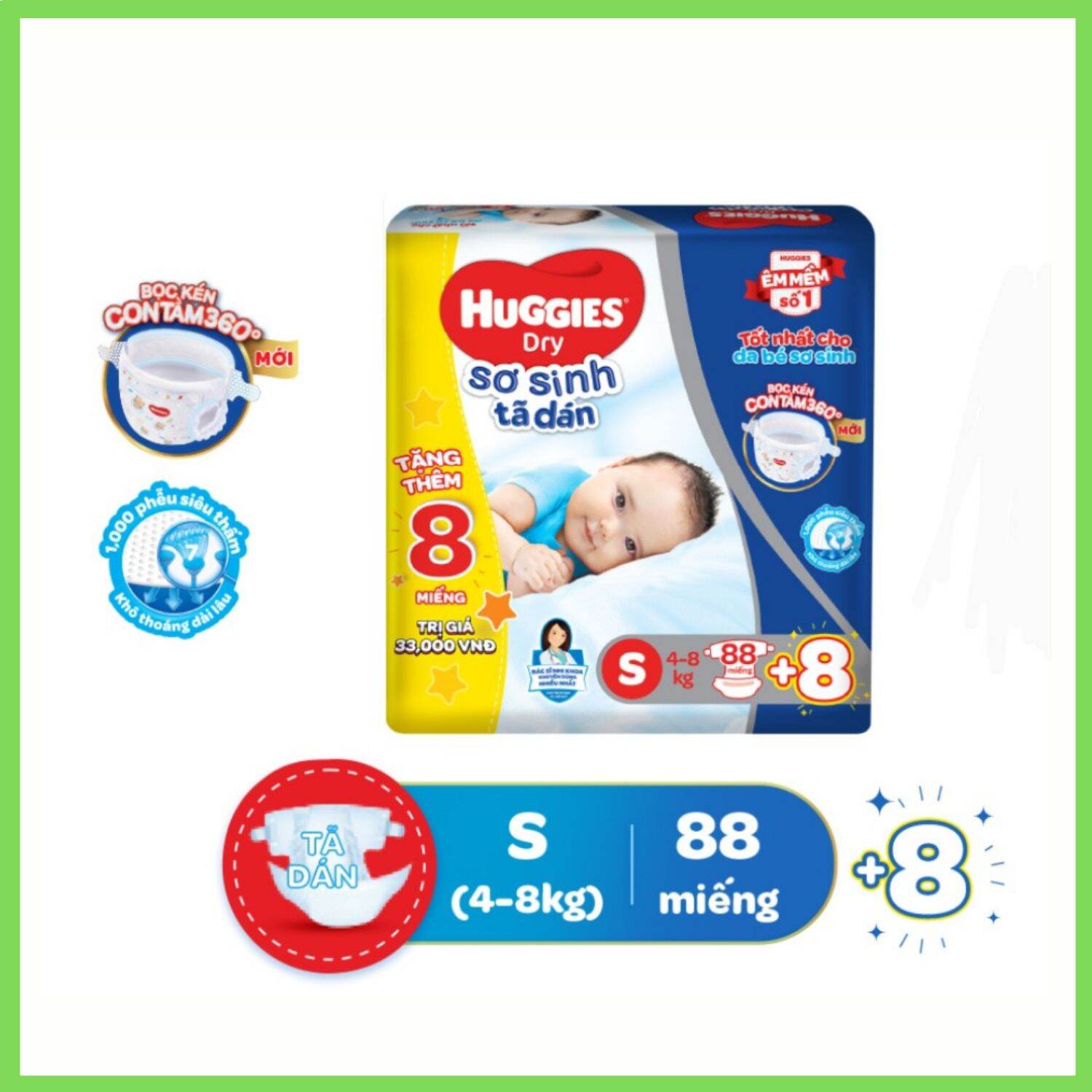 Tã dán huggies size s88