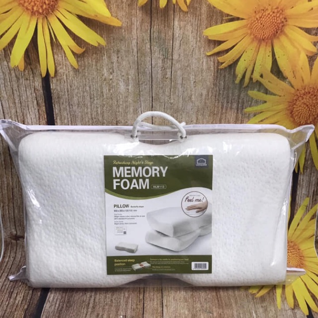Gối memory foam 50d hình bướm lock&lock hlw113-hàng chính hãng