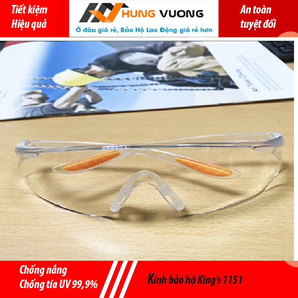 Kính bảo hộ king's ky 1151 trong suốt, chống nắng, chói , tia uv