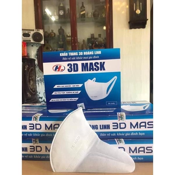 Hộp 50 chiếc khẩu trang 3D mask Hoàng Linh kháng khuẩn