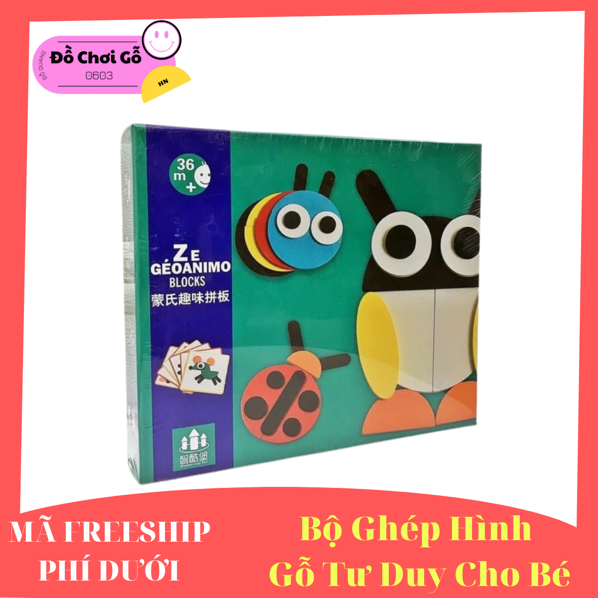 - đồ chơi thông minh bộ ghép hình gỗ tư duy cho bé