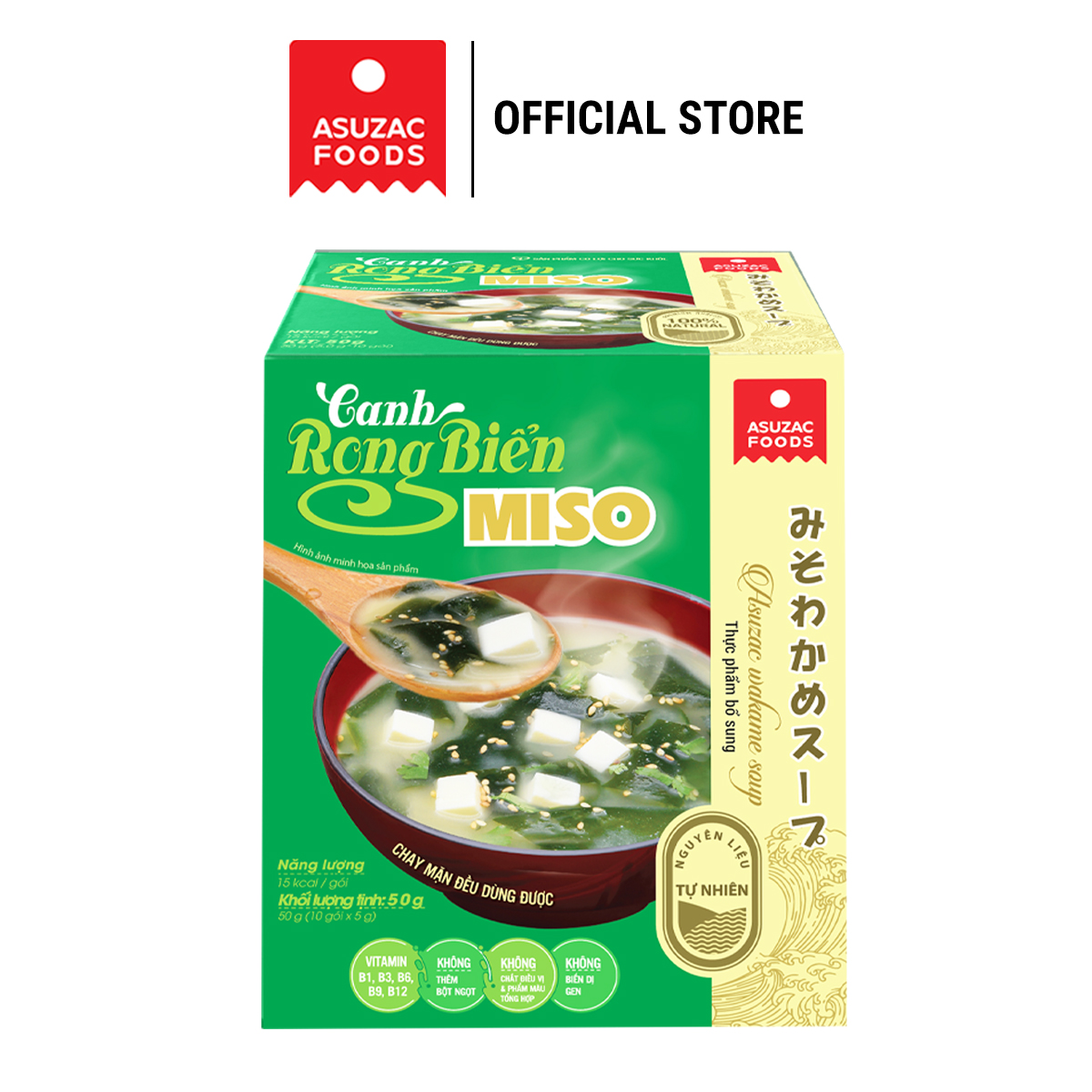 Canh rong biển Miso Asuzac hộp 50g (5g x 10 gói)