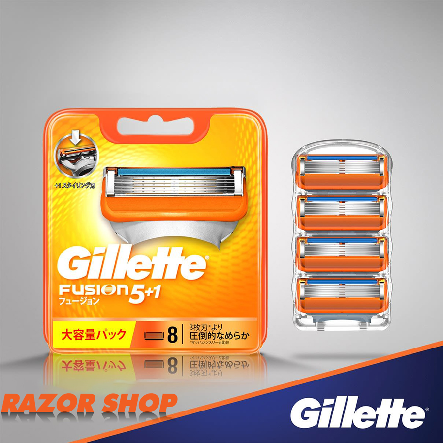 Gillette lưỡi dao thay thế Gillette Fusion 5 + 1 Nhật Bản, vỉ 08 lưỡi