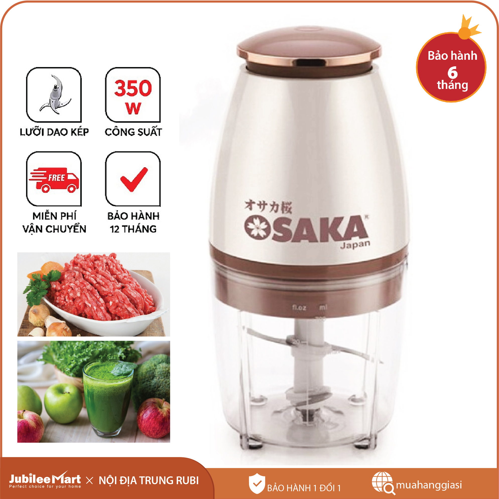 Máy xay Osaka xay thịt cua rau củ quả. Osaka Japan 700ML