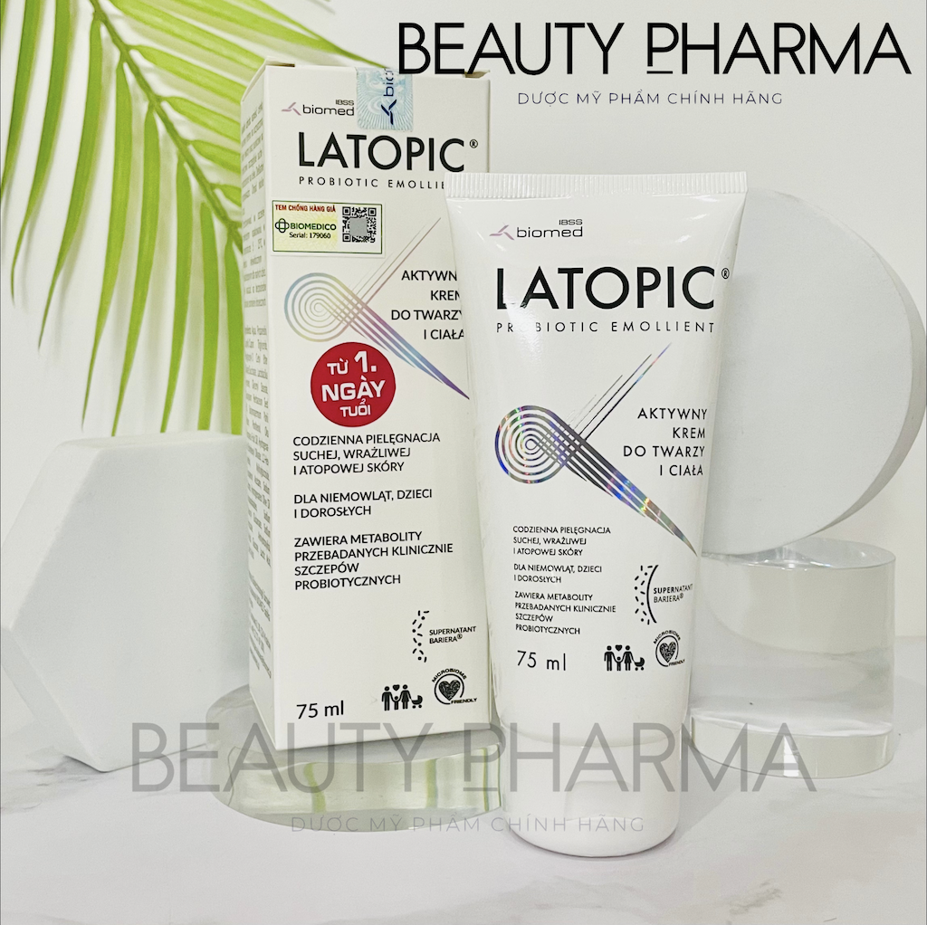 Kem dưỡng ẩm làm dịu ngứa, dị ứng Latopic Face and Body Cream 75ml