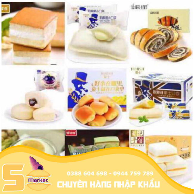 【Thùng 1KG】Bánh tươi đài loan mix đủ vị thơm ngon - Cam kết luôn DATE MỚI 【Sò Market】