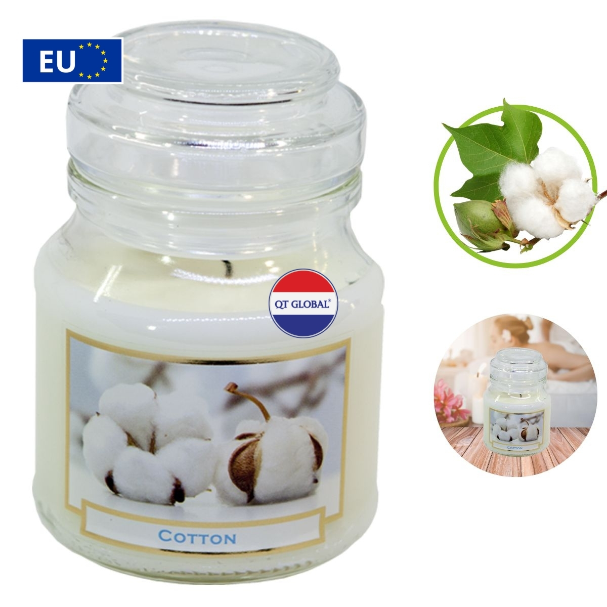 Hũ nến thơm Bartek Candles 130g Wellness & Beauty - hương hoa bông, thơm phòng, hỗ trợ khử mùi (giao mẫu ngẫu nhiên)