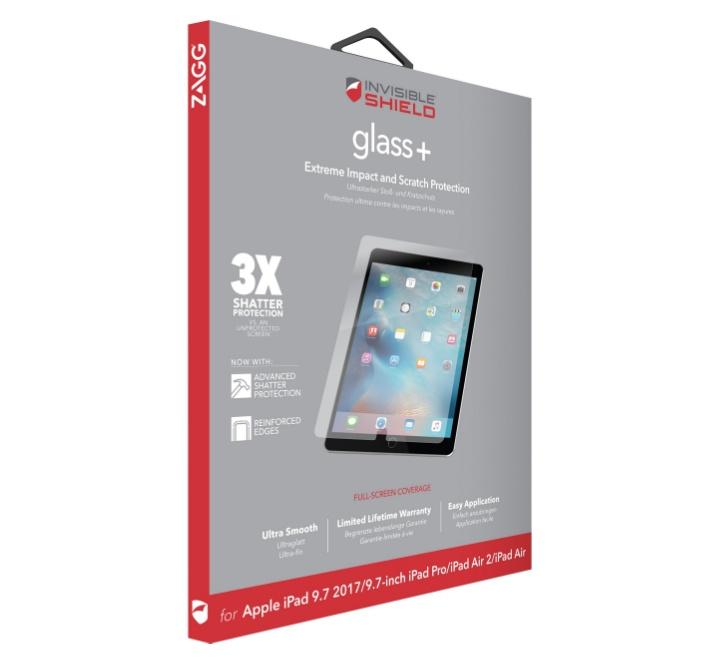Miếng dán cường lực ZAGG InvisibleShield Glass+ Apple iPad (2017/2018)/9.7 iPad Pro/Air 2/Air - CL 3706