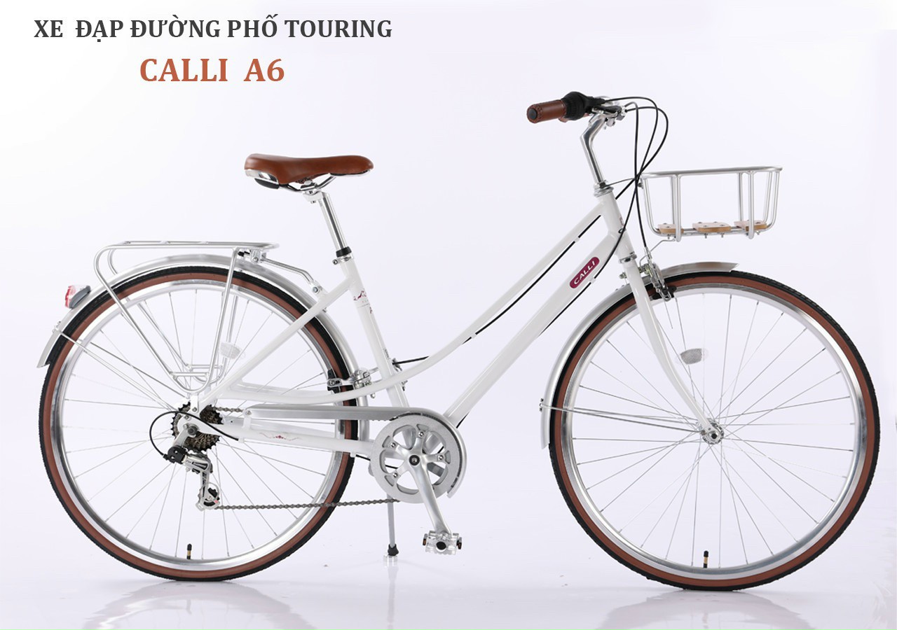 Xe đạp touring 700c Calli A6 kiểu dáng cổ điển khung hợp kim nhôm