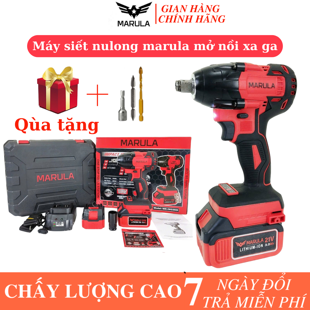 Máy siết bulong pin marula iw0350i lực siết 350nm - siết bulong chuyên mở nồi xe tay ga