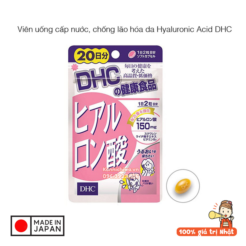 [HCM-HN] Viên Uống Giữ Ẩm Cấp Nước DHC Hyaluronic Acid 20 Ngày 40 viên Hàng Nhật nội địa | Bổ sung nước cho da, dưỡng ẩm, ngăn ngừa lão hóa
