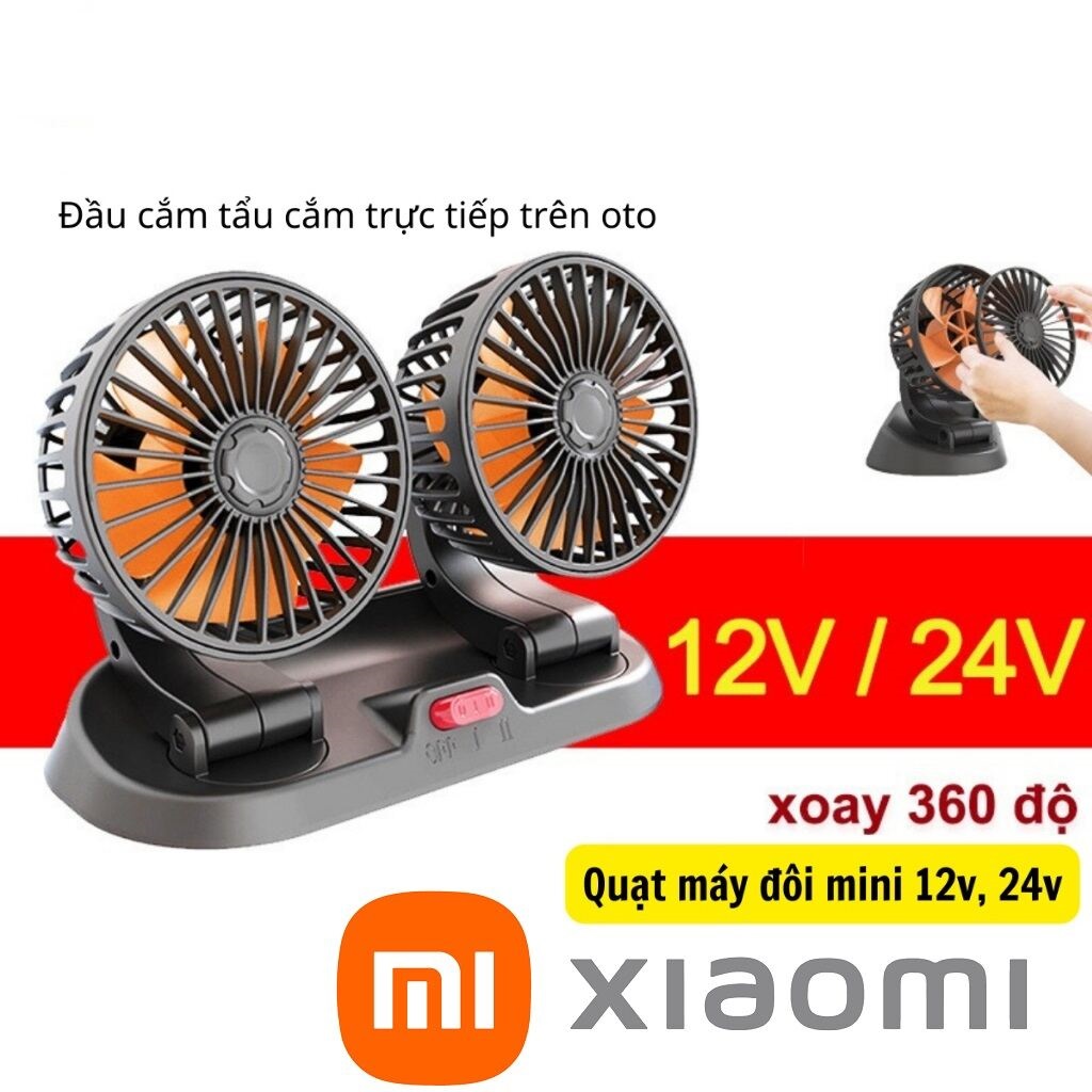 Xiaomi Việt Nam Duy Nhất Sale ... Quạt Đôi Mini Làm Mát Ô Tô Xoay 360 Độ Dùng Điện 12V-24V Cho Mọi Dòng Xe Hơi Quạt Ô Tô – Quạt Xe Ô Tô – Quạt Đôi Mini 12V Xoay Thông Minh Để Trên Ô Tô Nhỏ Gọn Cực Mát