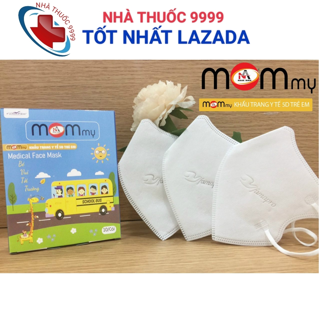 Khẩu trang Famapro Mommy cho bé từ 4 - 8 tuổi, khẩu trang Famapro Mommy hộp 10 cái