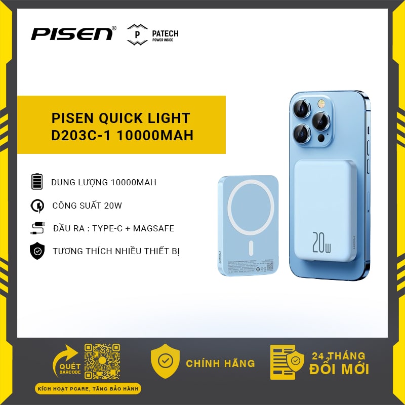 [20H 6/7 - 9.7 Nhập 77LAZSOCIAL80K Voucher giảm 12% đơn từ 250K tối đa 80K]Sạc dự phòng không dây PI