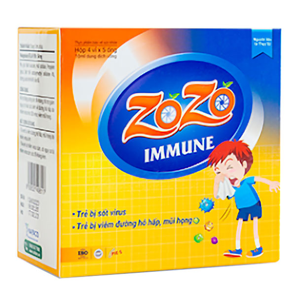 Zozo Immune, hỗ trợ tăng cường sức đề kháng, bảo vệ đường hô hấp  Hộp 4 vỉ