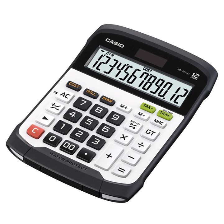 Máy tính casio wd-320mt cỡ to kháng nước chống bụi 12 số bh 7 năm qrcode