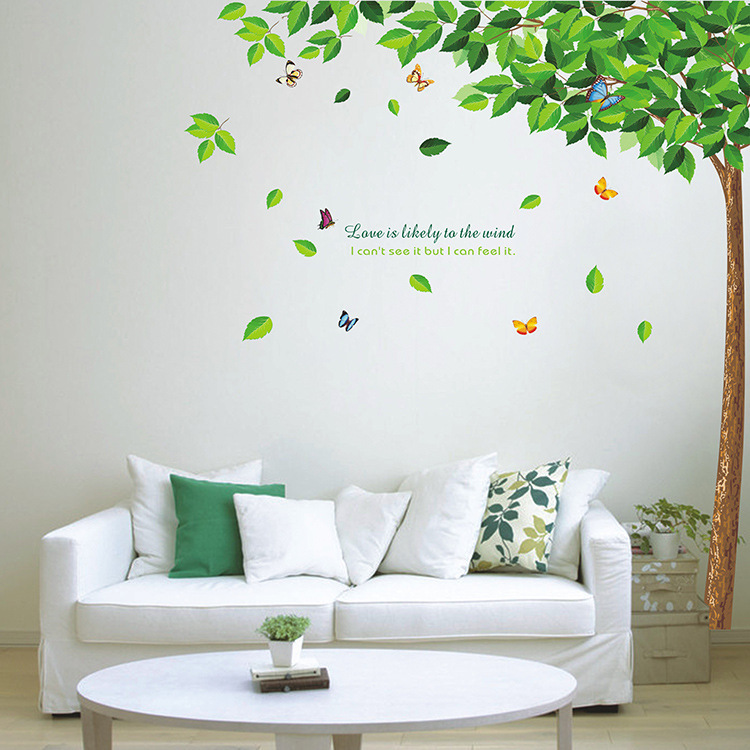 HCMDecal dán tường cây xanh mát Sticker Tranh Dán Tường-