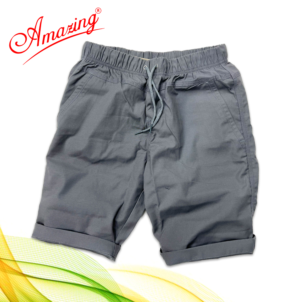 Kaki short Amazing, quần nam lửng, lưng thun ,dây rút, big size
