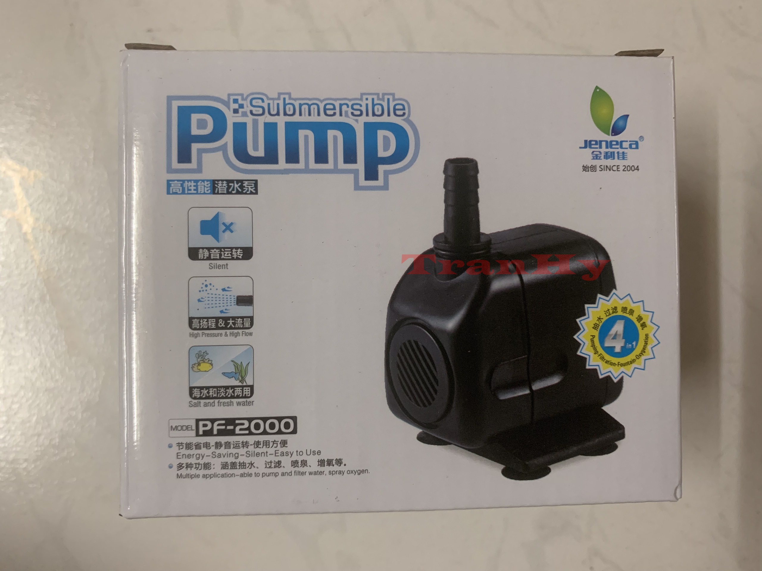 Máy bơm nước hồ cá chất lượng cao Jeneca PF-2000 , đẩy nước cao 2 mét