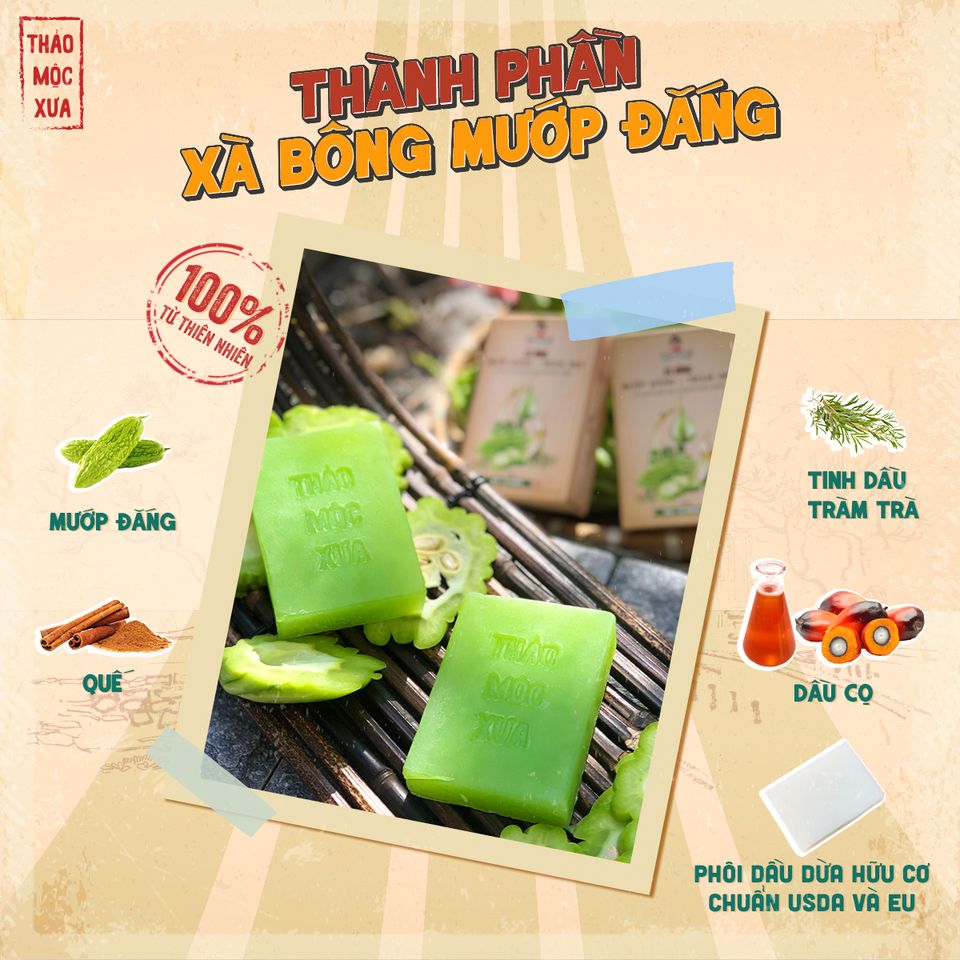 Xà bông mướp đắng - tràm trà - thảo mộc xưa