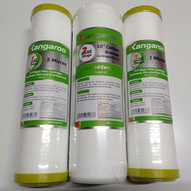 🍓🍒SALE HOT🍀🌹 COMBO 3 LÕI LỌC 1-2-3 KANGAROO HÀNG CHÍNH HÃNG☑️(KH Chek mã trên SP, Video Hướng dẫn chi tiết dưới phần mô tả SP)🌴🍀