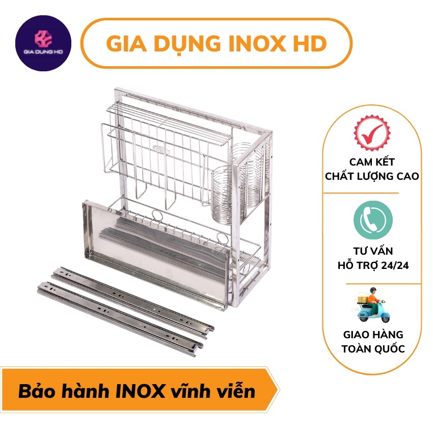 Giá đựng dao thớt inox 304 FREE SHIP giá để đồ nhà bếp để được rất nhiều đồ như dao, thớt, nắp vung, đũa
