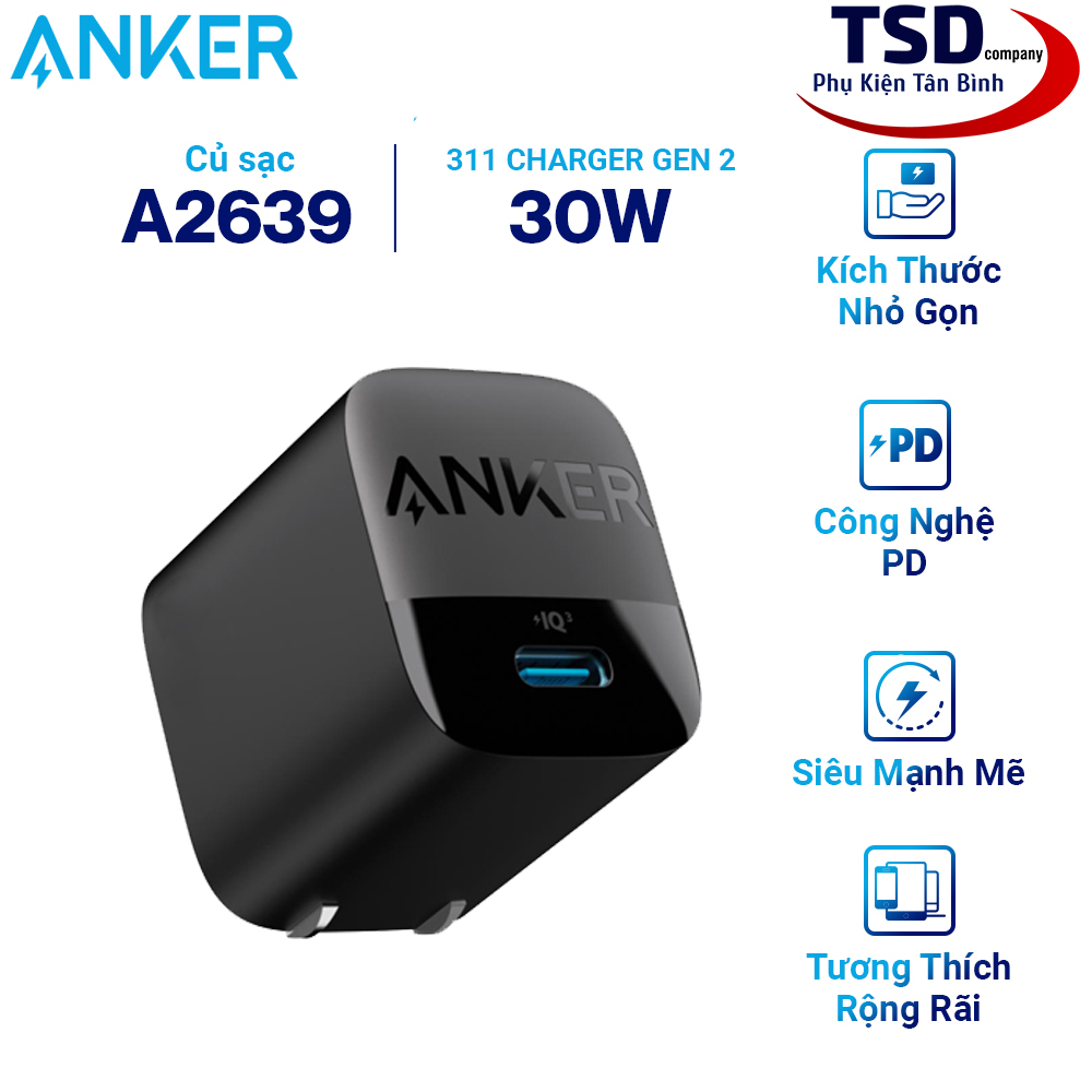 Củ sạc nhanh anker 313 pd 30w a2639 series 3 chính hãng