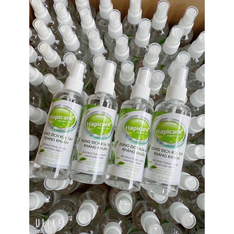Chai xịt khuẩn/dung dịch rửa tay sát khuẩn Hapicare 100 ml dạng xịt có hương thơm