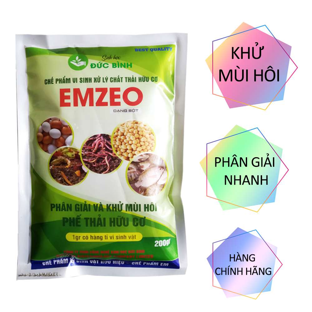 [Chính hãng] 2 GÓI CHẾ PHẨM VI SINH EMZEO - KHỬ MÙI HÔI, Ủ RÁC THẢI HỮU CƠ - GÓI 200GR