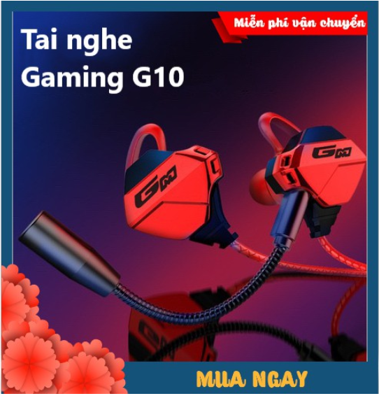 Tai Nghe Nhét Tai Gaming G10 PRO Gamer Chuyên Game Điện Thoại Máy Tính PC Tương Thích Mọi Tựa Game PUBG Liên Quân Liên Minh CSGO Tặng Mic Rời Đàm Thoại Bao Da Cáp Chuyển Đổi Bộ Núm Tai Thay Thế - XSmart