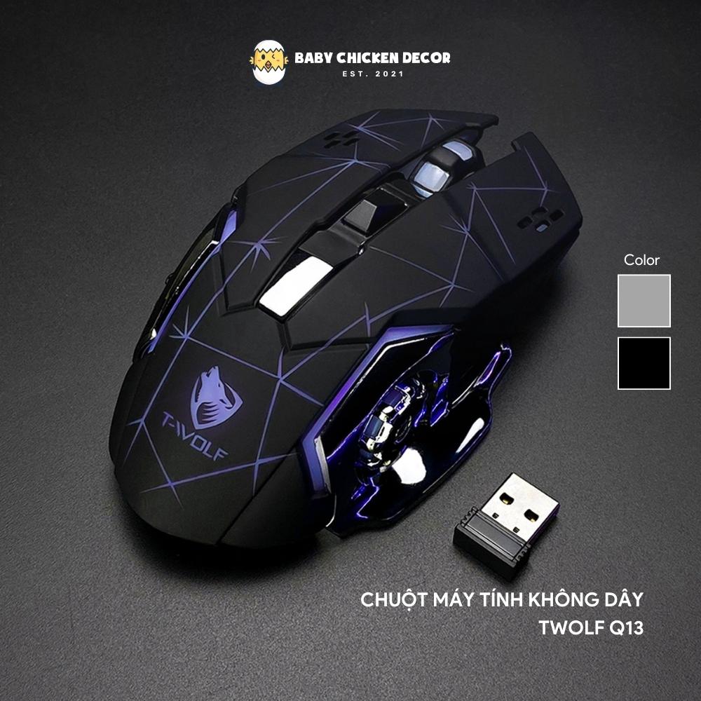 Chuột không dây gaming t-wolf q13 wireless có pin sạc, led rgb - baby chicken decor