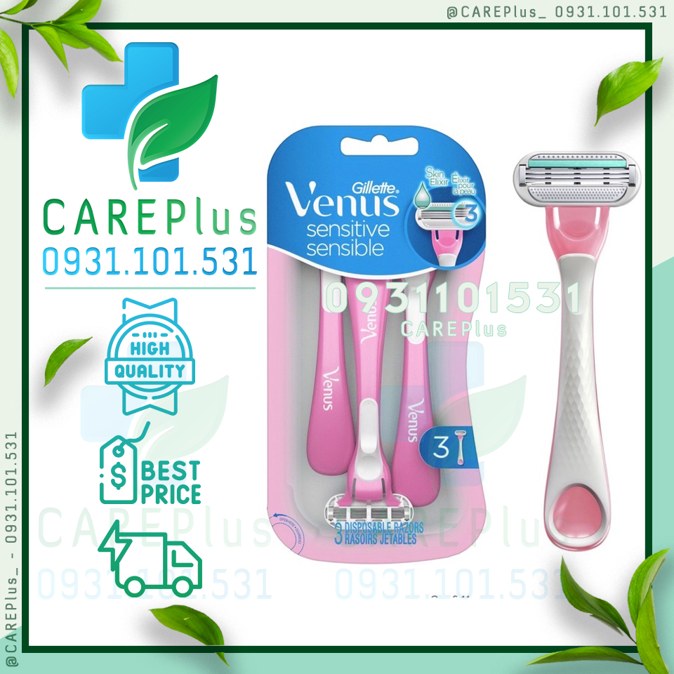 1 cán + 1 đầu dao 3 lưỡi - Gillette Venus Sensitive Disposable Razors (Lẻ 1 cây)