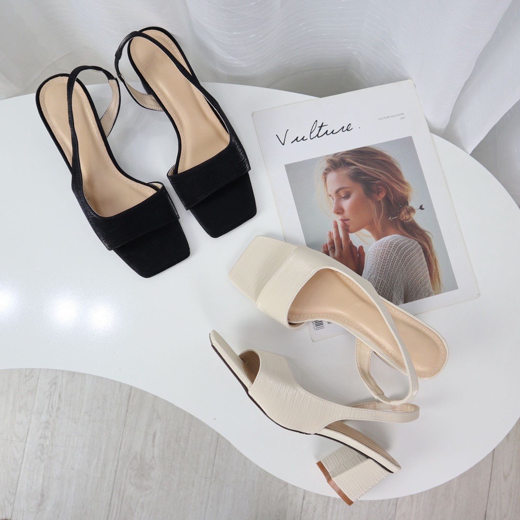 Giày sandal cao gót 5p có quai hậu mang êm chân
